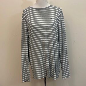 Scotch & Soda Off Piste Gray White & Blue Striped Long Sleeve Shirt Size XL